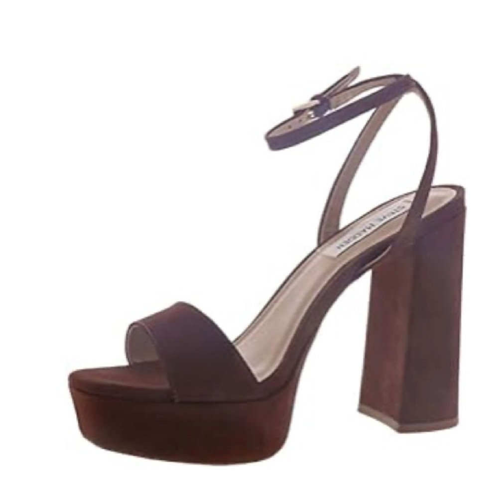 Steve Madden platform sandals. Chocolate brown. Size 9. Skinny ankle strap